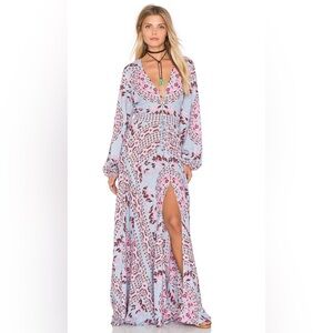 Spell Pandora Gown in Aquarium Blue Size Small Mandala Floral Maxi Dress